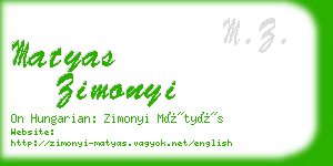 matyas zimonyi business card